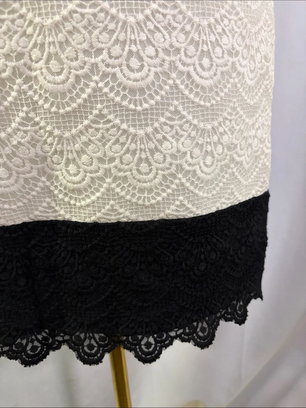 NWT J. Crew Black & White Colorblock Lace Pencil Skirt